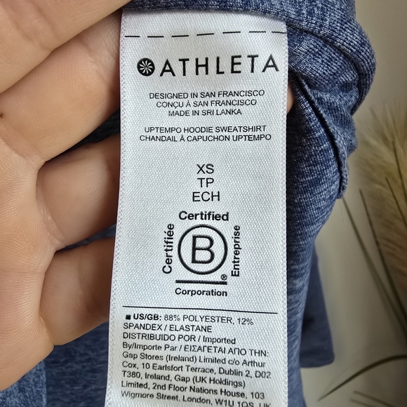 Athleta, Uptempo Blue Hoodie Hooded Sweatshirt Pullover Top Womens Size XS - Picture 9 of 11